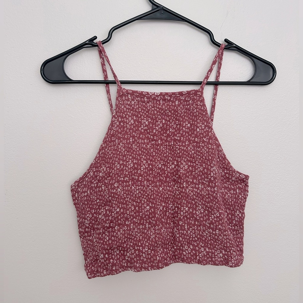 PACSUN LA HEARTS PINK CROPPED TANK